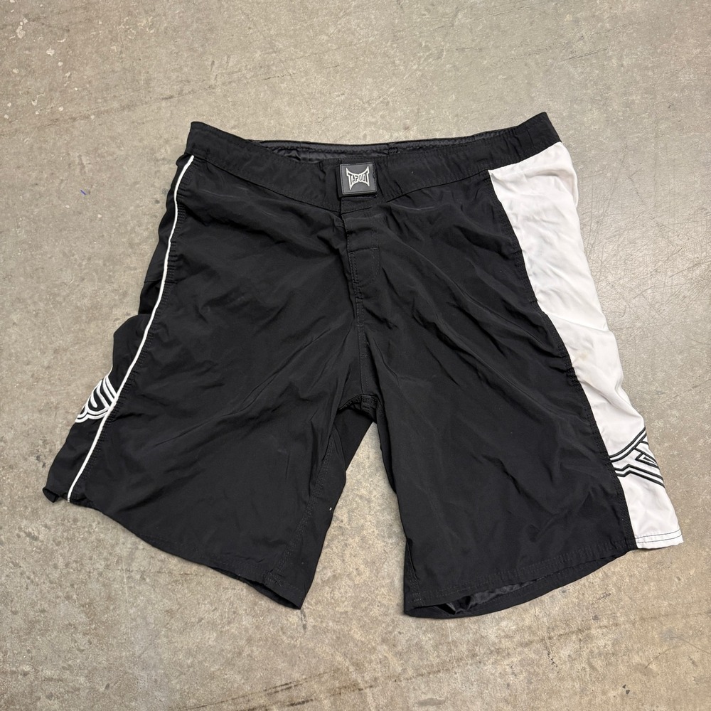 Tapout MMA Board Shorts Mens 35 Black White Grappling Training Fight Shorts‎